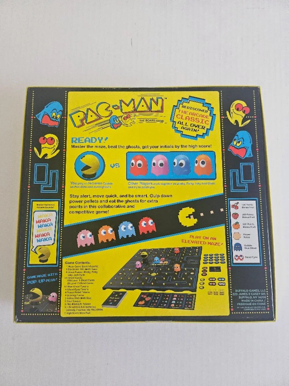 Buffalo Games Pac Man The Board Game With Authentic Arcade Sounds Complete, New